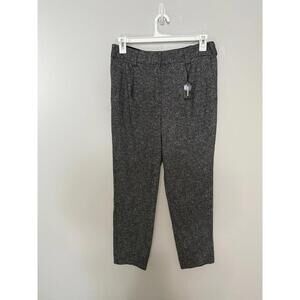 Express Charcoal Tweed Straight-Leg Trousers